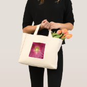 Lila Hollyhock Blume Tote Bag Mini Stoffbeutel (Vorderseite (Produkt))