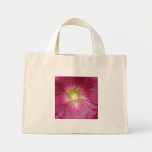 Lila Hollyhock Blume Tote Bag Mini Stoffbeutel