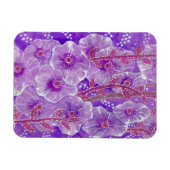 Lila Hollyhock, Malva Blume Blumenmuseum Magnet (Horizontal)