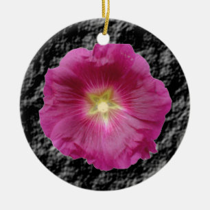 Lila Hollyhocks-Ornament Keramikornament