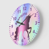 Lila Holografin Große Wanduhr (Winkel)