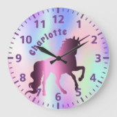 Lila Holografin Große Wanduhr (Vorderseite)