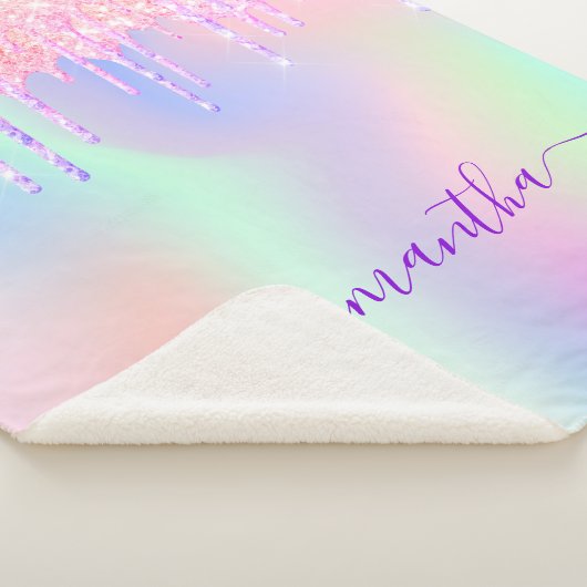 Lila holografisch rosa Tropfen Sherpadecke (3/4)
