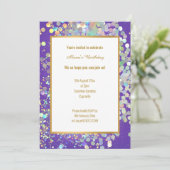 LILA HOLOGRAFISCHE EINLADUNG (Stehend Vorderseite)