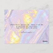 Lila holografische Eleganz Vielen Dank Postkarte (Rückseite)
