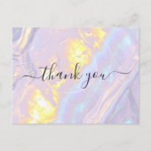 Lila holografische Eleganz Vielen Dank Postkarte (Vorderseite)