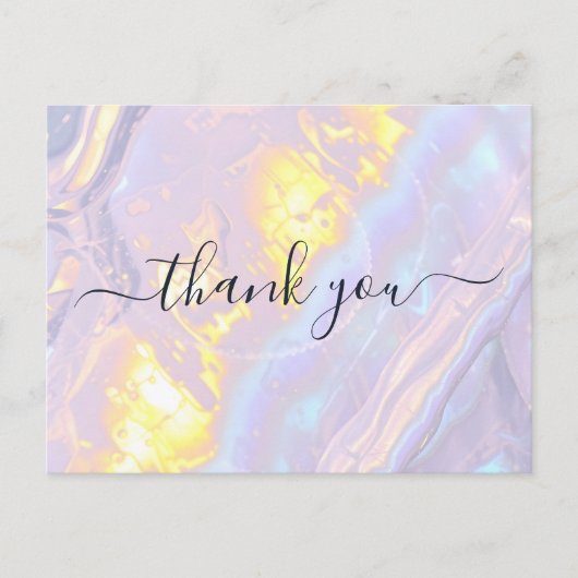 Lila holografische Eleganz Vielen Dank Postkarte (Vorderseite)