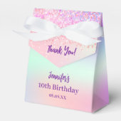 Lila holografischer Geburtstag in Rosa Geschenkschachtel (Vorderseite)