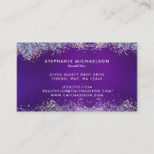 Lila Holografischer Glitzer Haar Makeup Salon Visitenkarte (Rückseite)
