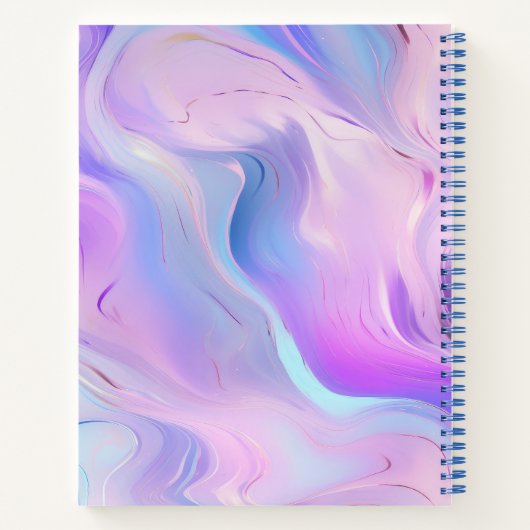 Lila holografisches Drehbuch Notizblock (Rückseite)