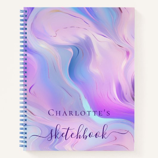 Lila holografisches Drehbuch Notizblock (Vorderseite)