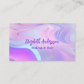 Lila holografisches Foto qr Visitenkarte (Vorderseite)