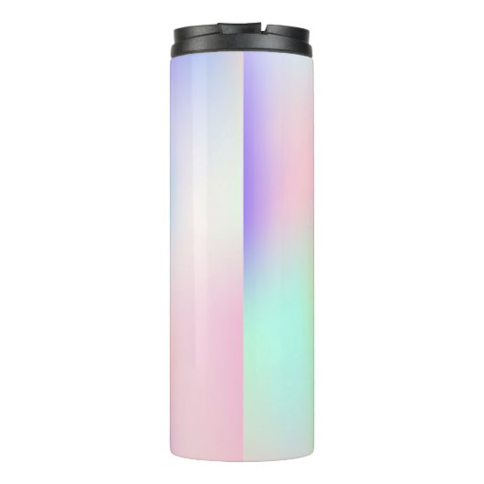 Lila holografisches Monogramm-Skript in Regenbogen Thermosbecher (Rückseite)