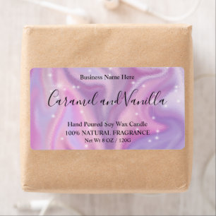 Lila Holographic Color Shift Candles Label