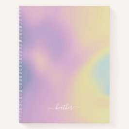 Lila Holographische Gradient Ombré Elegantes Skrip Notizblock