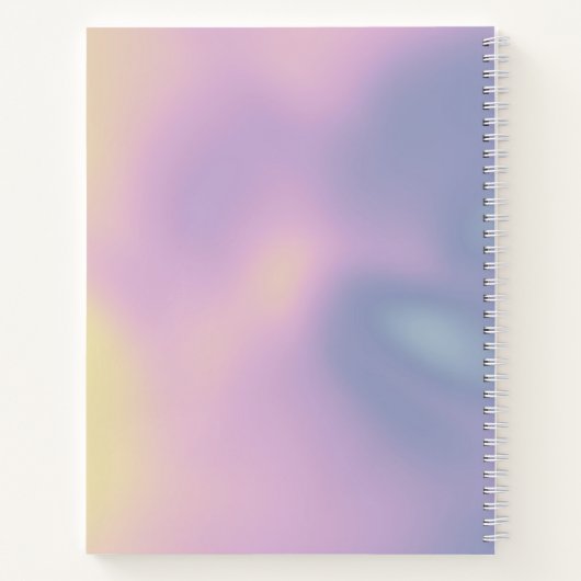 Lila Holographische Gradient Ombré Elegantes Skrip Notizblock (Rückseite)