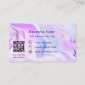 Lila holograpisches QR-Geschäft in Rosa Rabattkarte (Rückseite)