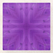 Lila hölzernes Muster der Beschaffenheit Glasuntersetzer (Vorderseite)