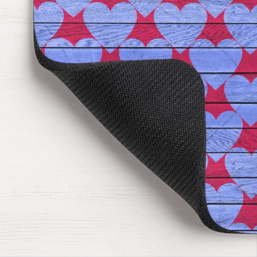 Lila Holzherzendesign Mousepad (Ecke)