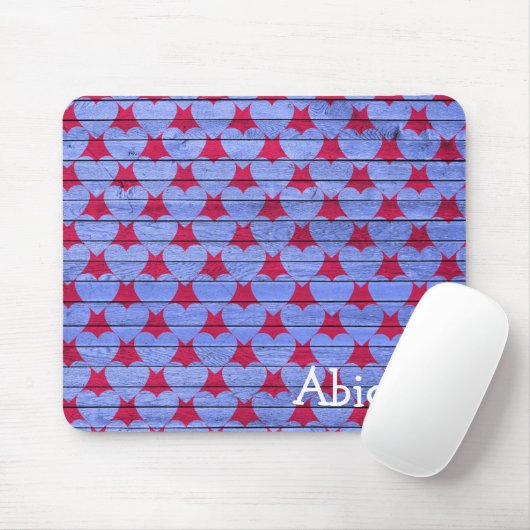Lila Holzherzendesign Mousepad (Mit Mouse)