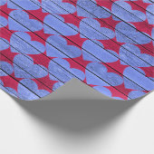 Lila Holzherzenmuster Geschenkpapier (Ecke)