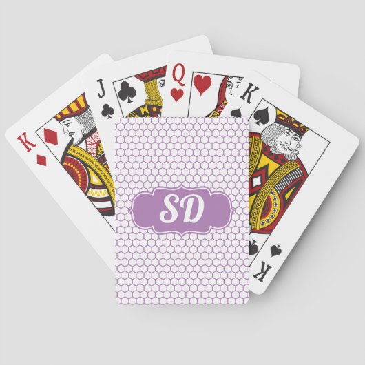Lila Honeycomb Hexagon Spielkarten (Rückseite)