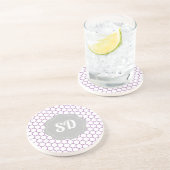 Lila Honeycomb-Monogram Getränkeuntersetzer (Seite)