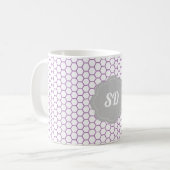 Lila Honeycomb-Monogram Kaffeetasse (Vorderseite Links)