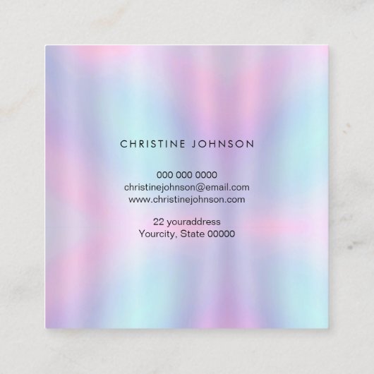 lila Honigwabenhexagons Quadratische Visitenkarte (Rückseite)