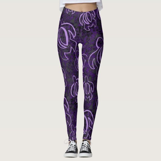 Lila Honu Leggings (Vorderseite)