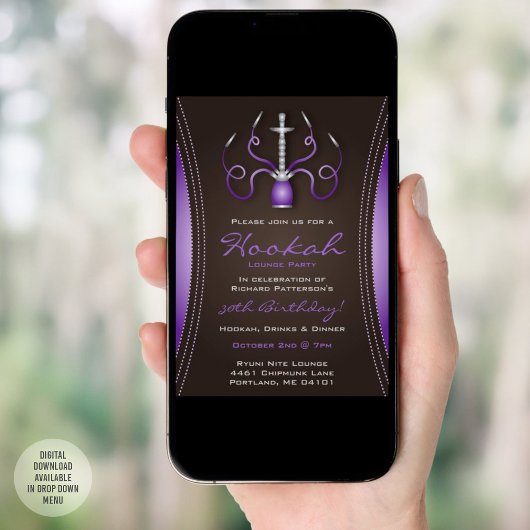 Lila Hookah-Party Einladung