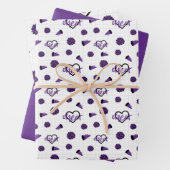 Lila Hörer, Pom Poms, Megaphone Muster Geschenkpapier Set (Beispiel)