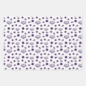 Lila Hörer, Pom Poms, Megaphone Muster Geschenkpapier Set (Vorderseite)