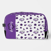 Lila Hörer, Pom Poms, Megaphone Muster Waschbeutel (Vorderseite)