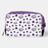 Lila Hörer, Pom Poms, Megaphone Muster Waschbeutel (Rückseite)