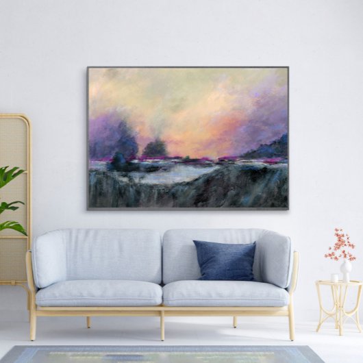 Lila Horizont Landschaft Sonnenuntergang Abstrakte Poster