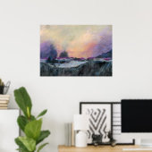 Lila Horizont Landschaft Sonnenuntergang Abstrakte Poster (Heimbüro)