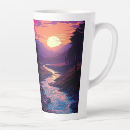 Lila Horizonte über das Flusstal Milchtasse