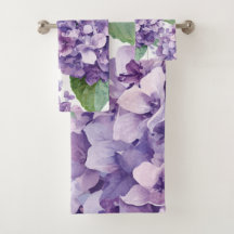Lila Hortensie Wasserfarbe Floral Lavendelblüte