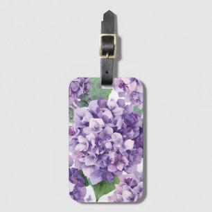 Lila Hortensie Wasserfarbe Floral Lavendelblüte Gepäckanhänger