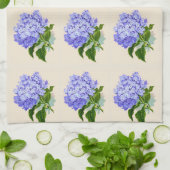 Lila Hortensienblüten im Vintage-Muster Geschirrtuch (Gefaltet)