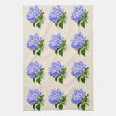 Lila Hortensienblüten im Vintage-Muster Geschirrtuch (Vertikal)