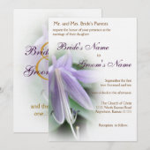 Lila Hosta Bloom Wedding Einladung (Vorne/Hinten)