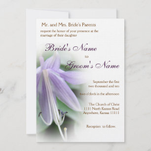Lila Hosta Bloom Wedding Einladung