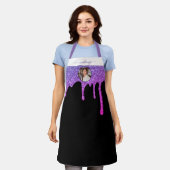 Lila Hot Pink Glitzer Tropfen Personalisiert Foto  Schürze (Getragen)