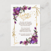 Lila Hot Pink Gold Farbflora Details Begleitkarte (Vorderseite)