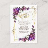 Lila Hot Pink Gold Farbflora Details Begleitkarte (Vorderseite)