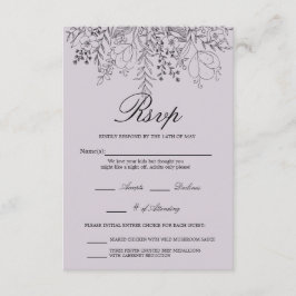 Lila hübsch RSVP karte
