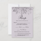 Lila hübsch RSVP karte (Vorderseite)