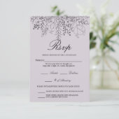 Lila hübsch RSVP karte (Stehend Vorderseite)